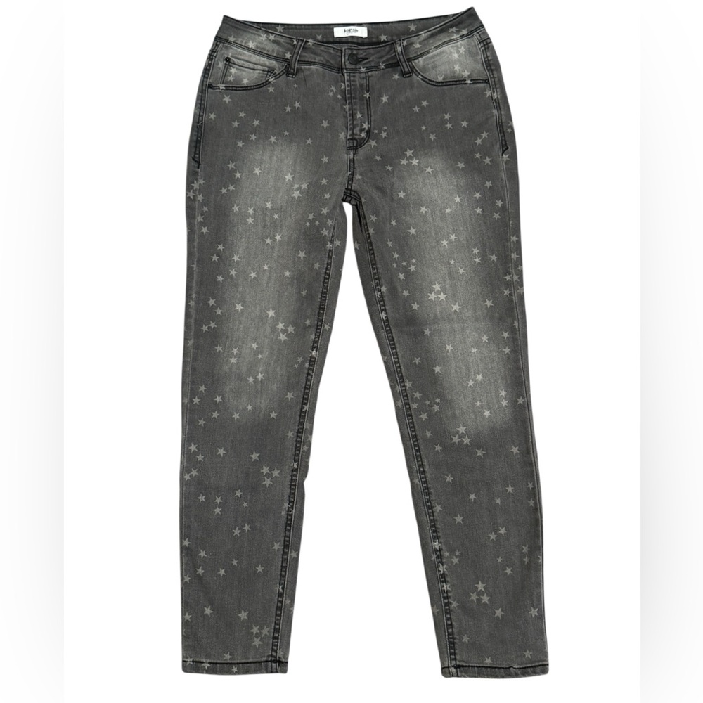 Kensie Gray Star Distressed Skinny Jeans
